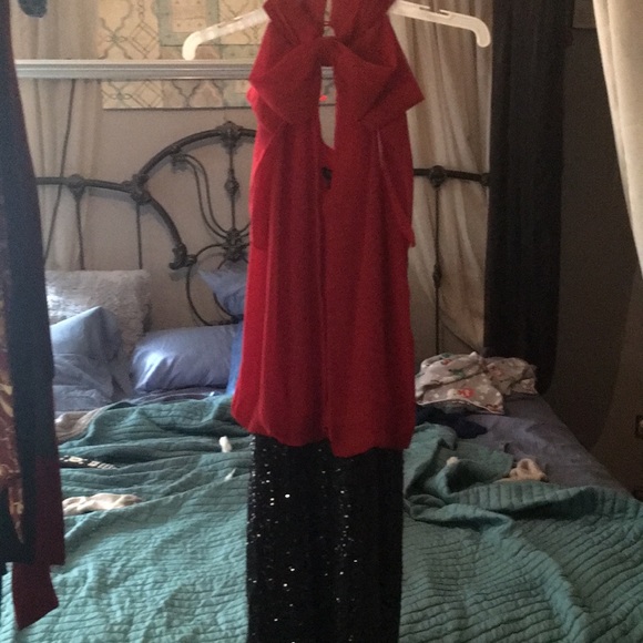 red black sequin dress